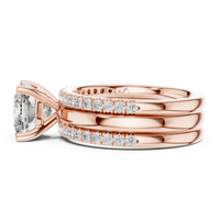 Cushion-Cut Solitaire Double Pavé Diamond Ring