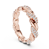 Elegant Twisted Multi-Row Pavé Diamond Band Ring