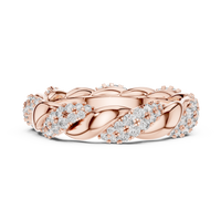 Elegant Twisted Multi-Row Pavé Diamond Band Ring