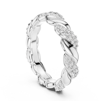 Elegant Twisted Multi-Row Pavé Diamond Band Ring