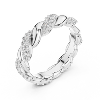 Elegant Twisted Multi-Row Pavé Diamond Band Ring