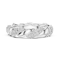 Elegant Twisted Multi-Row Pavé Diamond Band Ring