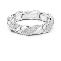 Elegant Twisted Multi-Row Pavé Diamond Band Ring