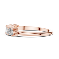 Classic Elegant Five-Stone Princess Cut Diamond Ring