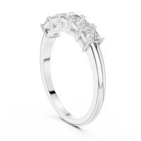 Classic Elegant Five-Stone Princess Cut Diamond Ring