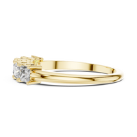 Classic Elegant Five-Stone Princess Cut Diamond Ring