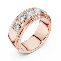 Bold Five-Stone Round Diamond Channel Set Ring