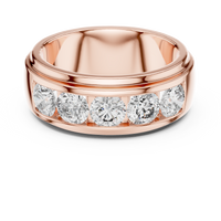 Bold Five-Stone Round Diamond Channel Set Ring