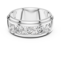 Bold Five-Stone Round Diamond Channel Set Ring