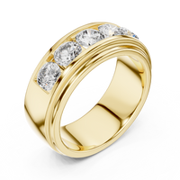 Bold Five-Stone Round Diamond Channel Set Ring