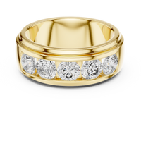 Bold Five-Stone Round Diamond Channel Set Ring