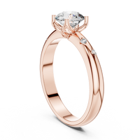 Classic Round Solitaire Diamond Ring with Bezel-Set Accents