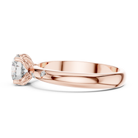 Classic Round Solitaire Diamond Ring with Bezel-Set Accents