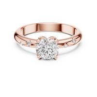Classic Round Solitaire Diamond Ring with Bezel-Set Accents