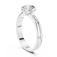Classic Round Solitaire Diamond Ring with Bezel-Set Accents