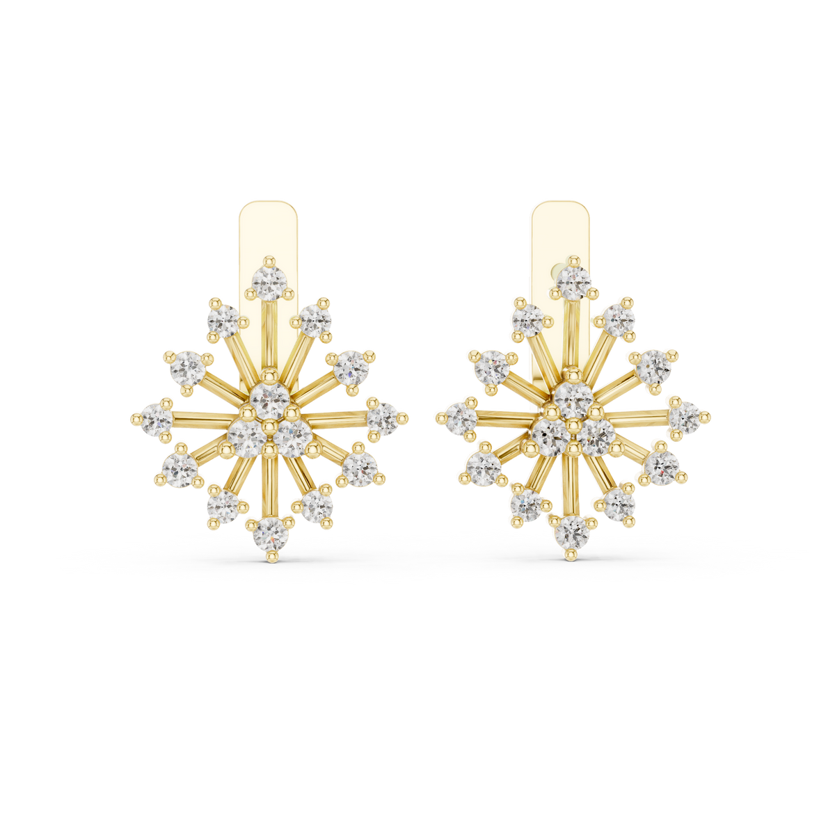Elara Radiant Bloom Diamond Cluster Earrings