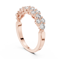 Contemporary Two-Tone Round Diamond Cluster Ring with Collet Setting