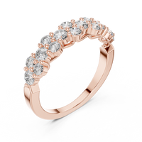 Contemporary Two-Tone Round Diamond Cluster Ring with Collet Setting