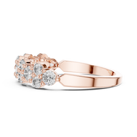 Contemporary Two-Tone Round Diamond Cluster Ring with Collet Setting