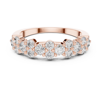 Contemporary Two-Tone Round Diamond Cluster Ring with Collet Setting