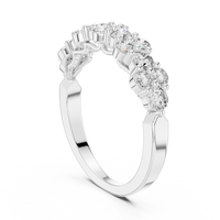 Contemporary Two-Tone Round Diamond Cluster Ring with Collet Setting