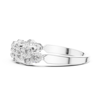 Contemporary Two-Tone Round Diamond Cluster Ring with Collet Setting
