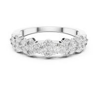 Contemporary Two-Tone Round Diamond Cluster Ring with Collet Setting
