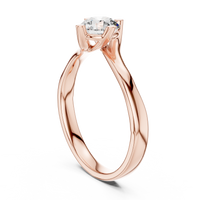 Classic Round Solitaire Diamond Ring with Elegant Collet