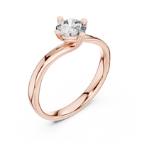 Classic Round Solitaire Diamond Ring with Elegant Collet