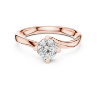 Classic Round Solitaire Diamond Ring with Elegant Collet