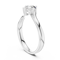 Classic Round Solitaire Diamond Ring with Elegant Collet