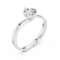 Classic Round Solitaire Diamond Ring with Elegant Collet