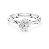 Classic Round Solitaire Diamond Ring with Elegant Collet