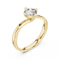 Classic Round Solitaire Diamond Ring with Elegant Collet