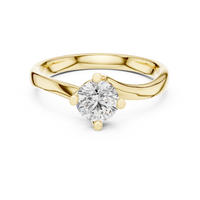Classic Round Solitaire Diamond Ring with Elegant Collet
