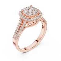 Aurelia Round Diamond Halo Cluster Ring – Contemporary Multi-Stone Ring