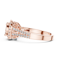 Aurelia Round Diamond Halo Cluster Ring – Contemporary Multi-Stone Ring