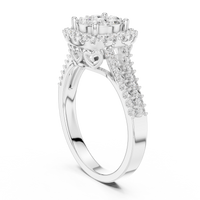Aurelia Round Diamond Halo Cluster Ring – Contemporary Multi-Stone Ring