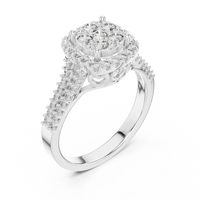 Aurelia Round Diamond Halo Cluster Ring – Contemporary Multi-Stone Ring