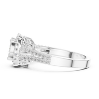 Aurelia Round Diamond Halo Cluster Ring – Contemporary Multi-Stone Ring