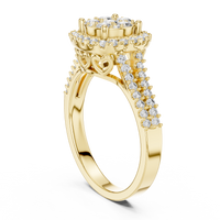 Aurelia Round Diamond Halo Cluster Ring – Contemporary Multi-Stone Ring