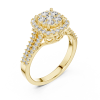 Aurelia Round Diamond Halo Cluster Ring – Contemporary Multi-Stone Ring