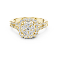 Aurelia Round Diamond Halo Cluster Ring – Contemporary Multi-Stone Ring