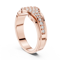 Celestia Pavé Wave Diamond Band – Contemporary Diamond Ring
