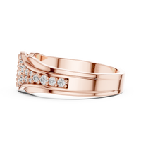 Celestia Pavé Wave Diamond Band – Contemporary Diamond Ring