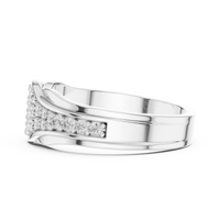 Celestia Pavé Wave Diamond Band – Contemporary Diamond Ring