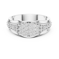 Celestia Pavé Wave Diamond Band – Contemporary Diamond Ring