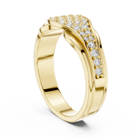 Celestia Pavé Wave Diamond Band – Contemporary Diamond Ring