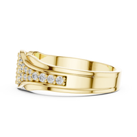 Celestia Pavé Wave Diamond Band – Contemporary Diamond Ring