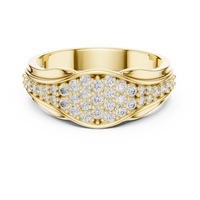 Celestia Pavé Wave Diamond Band – Contemporary Diamond Ring